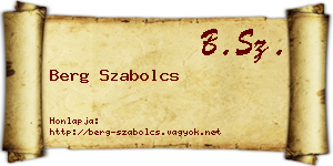 Berg Szabolcs névjegykártya